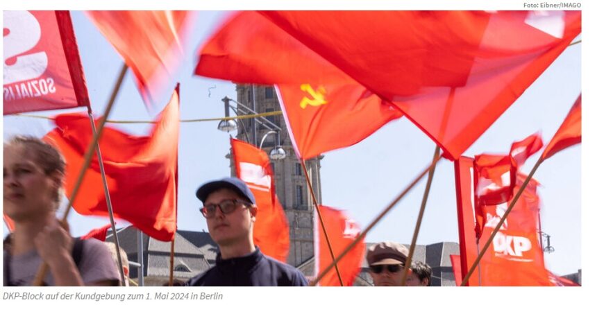 DKP-Block auf der Kundgebung zum 1. Mai 2024 in Berlin